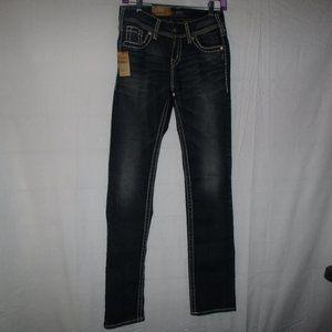 SUKI SILVER MID RISE JEANS NWT SIZE W25/L32
